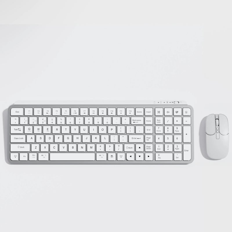 Bluejw Slim 105-Key Full Size Wireless/BT 5.0 Keyboard and Mouse Combo, Multi-Media Membrane Gaming Keyboard for PC Office - Image 2